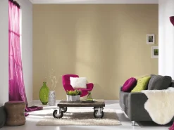 Vliestapete Uni Textil-Optik gold Metallic 36932-7
