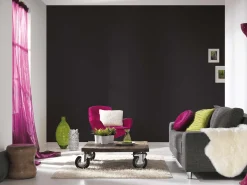 Vliestapete Uni Textil-Optik schwarz 36932-2