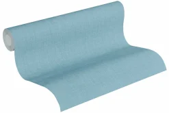 Vliestapete Uni Textil-Optik hellblau 36925-8