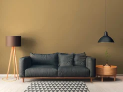 Vliestapete Uni Textil-Optik gelb-braun 37750-1