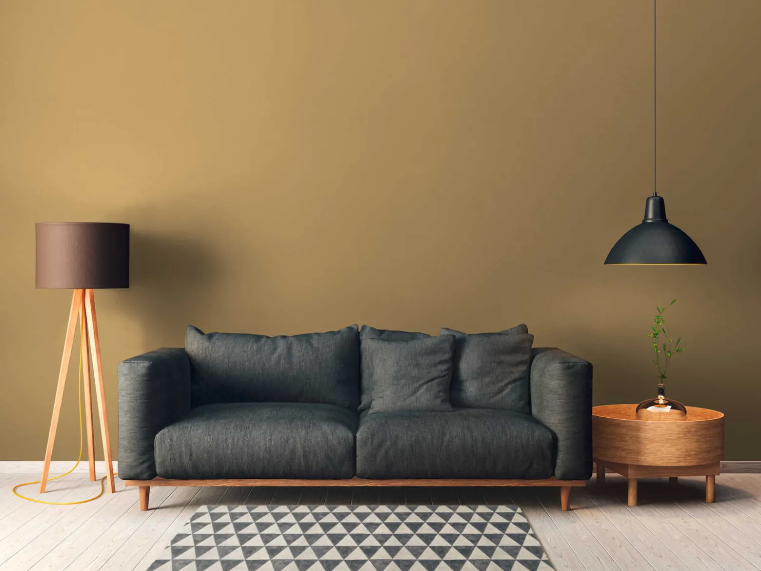 Vliestapete Uni Textil-Optik gelb-braun 37750-1