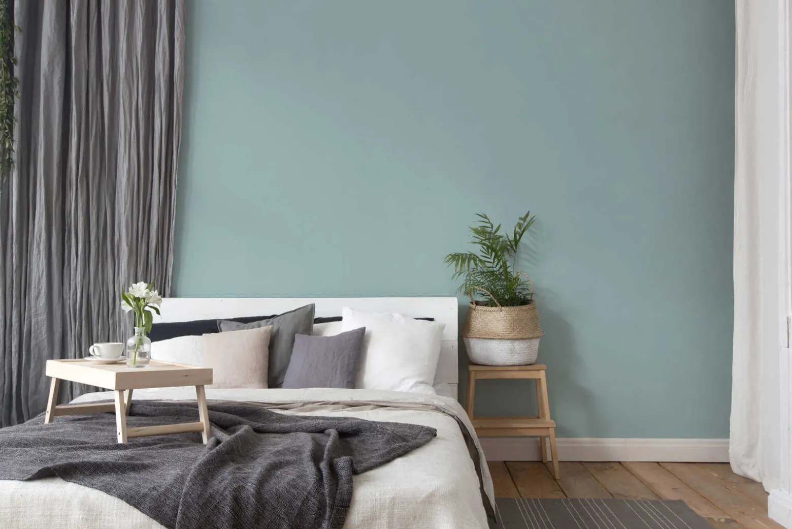 Vliestapete Uni Textil-Optik blau-grau 37749-9