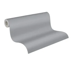 Vliestapete Uni Textil-Optik dunkelgrau 37703-8