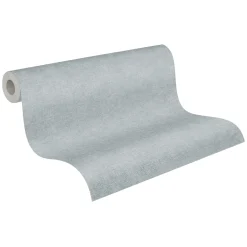 Vliestapete Uni Textil Optik Struktur Blau Grau 39566-2