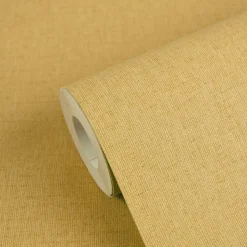 Vliestapete Uni Textiloptik Struktur Gelb Beige 79202-5