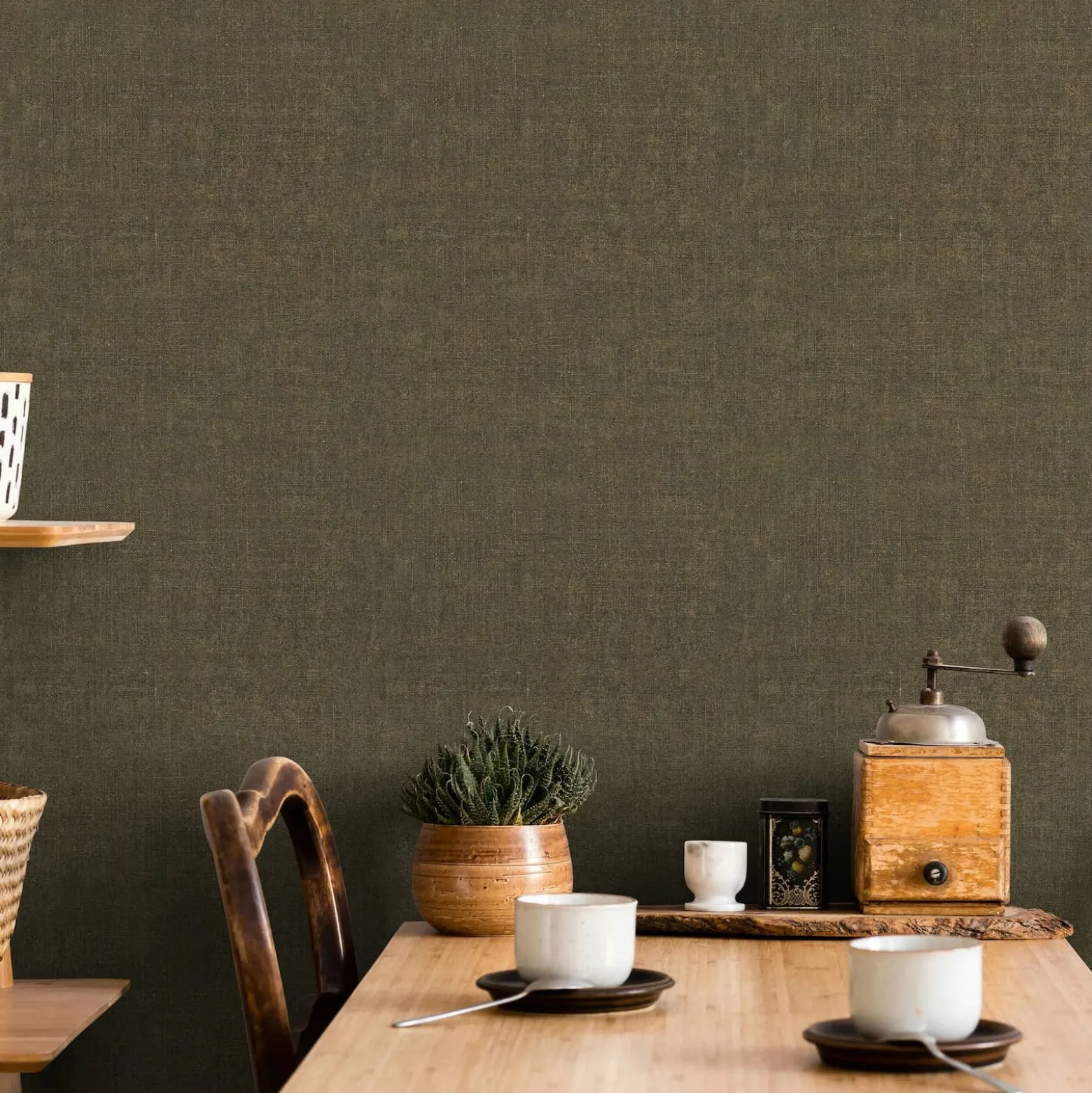 Vliestapete Uni Textil Optik Modern Braun Beige 45779