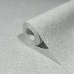Vliestapete Uni Textil Optik Modern Hellgrau 45776