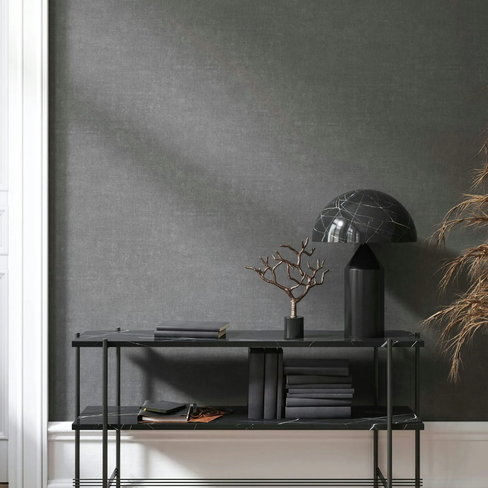 Vliestapete Uni Textil Optik Modern Grau 45771