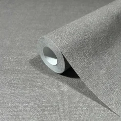 Vliestapete Uni Textil Optik Modern Grau 45771