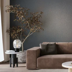 Vliestapete Uni Textiloptik Anthrazit Kupfer Metallic 35111