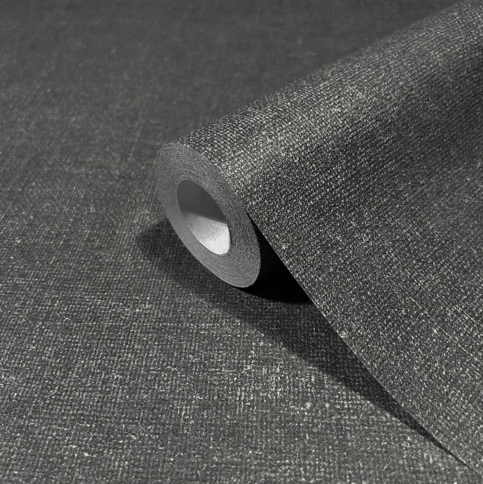 Vliestapete Uni Textil Optik Modern Anthrazit 45772