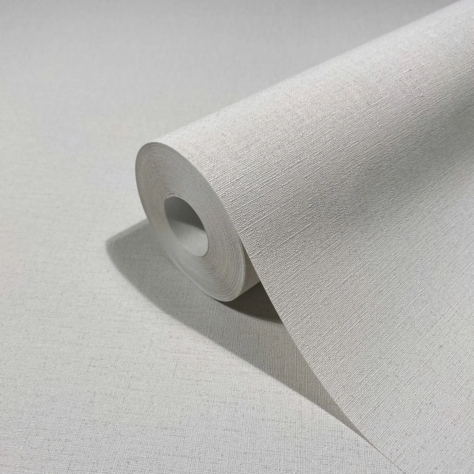 Vliestapete Uni Textiloptik Meliert Grau Creme 82434