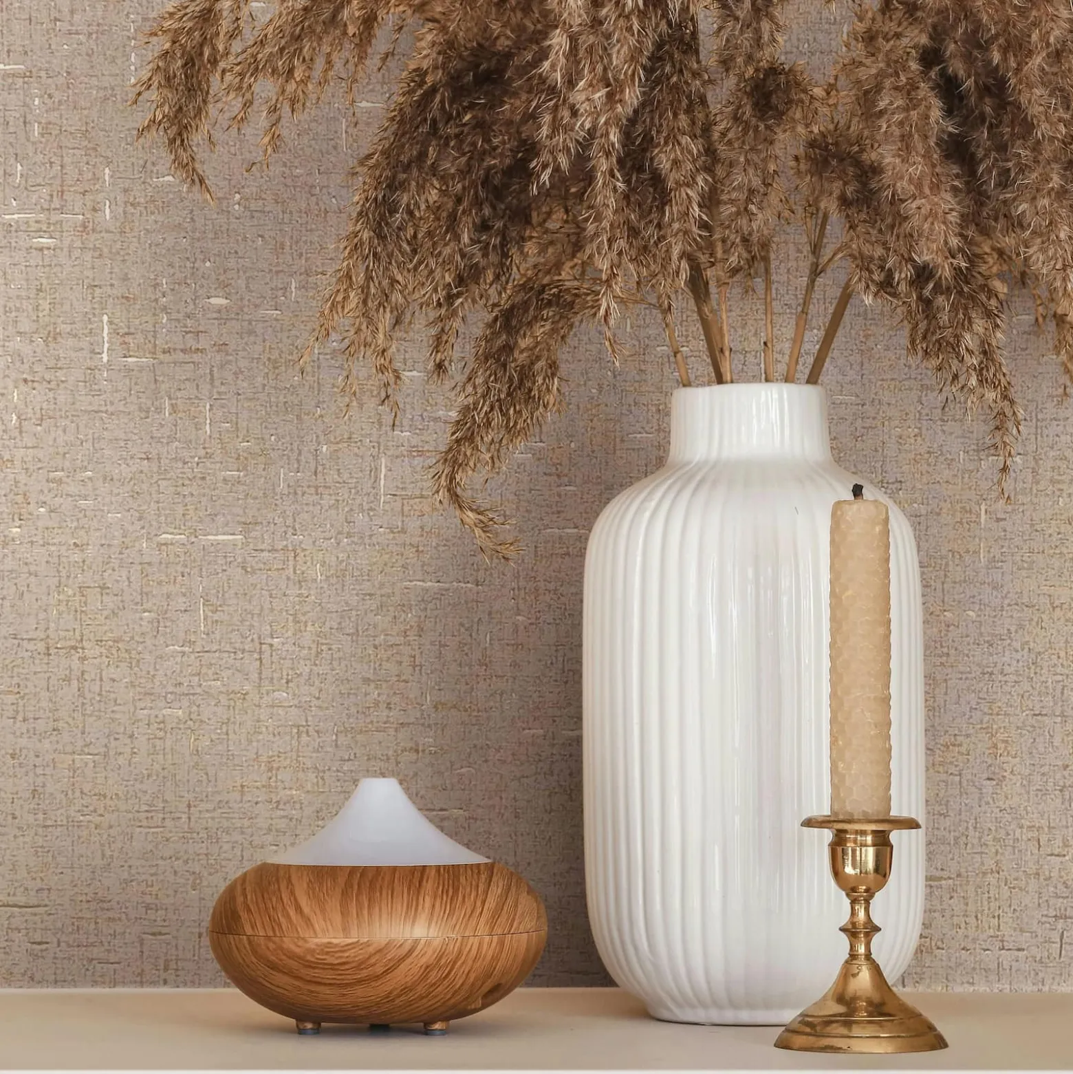 Vliestapete Uni Textiloptik Beige Gold Metallic 35112