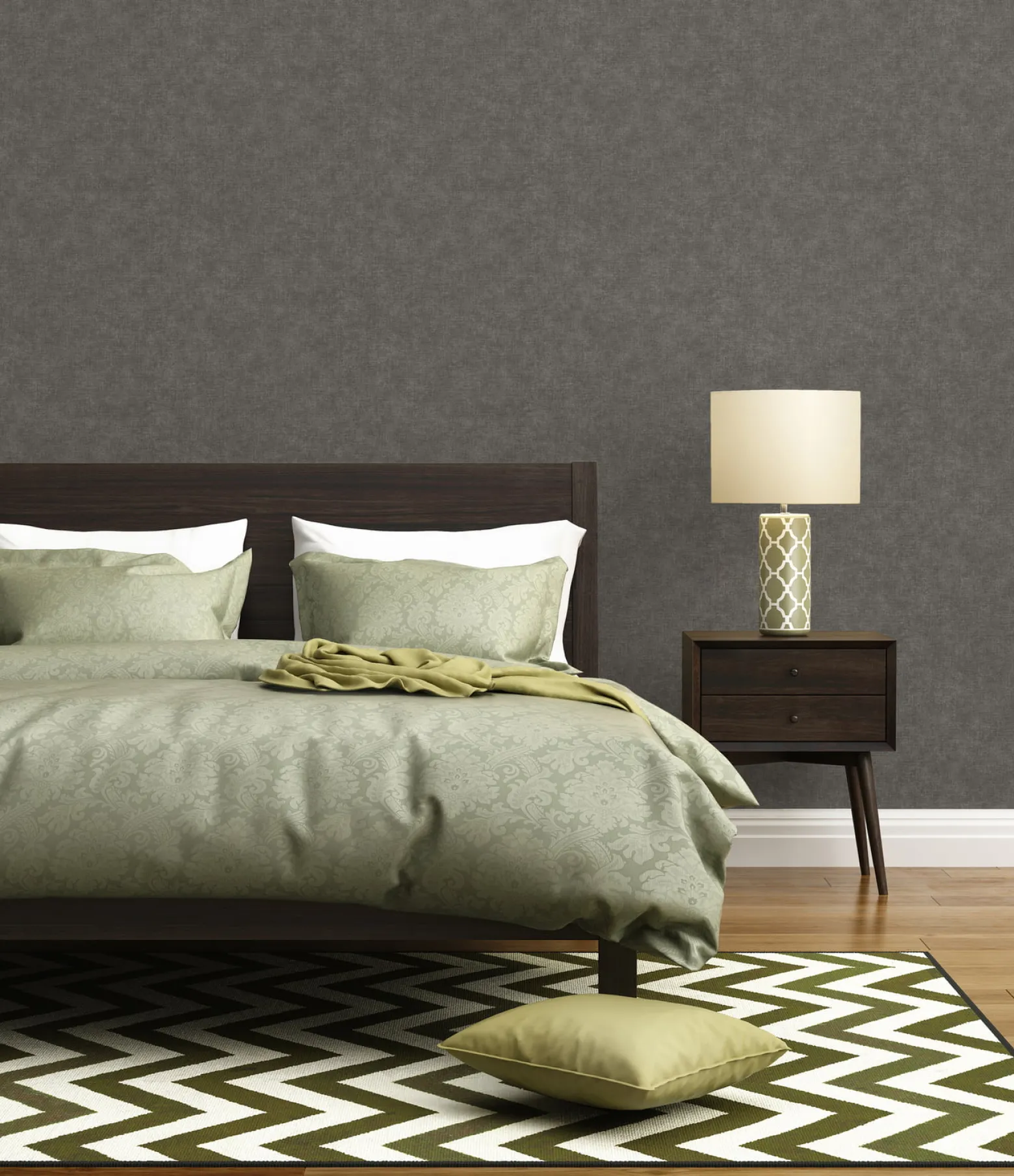 Vliestapete Uni Textil Optik Struktur Anthrazit 39566-3