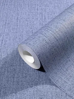 Vliestapete Uni Textil-Optik dunkelblau Marburg 32675