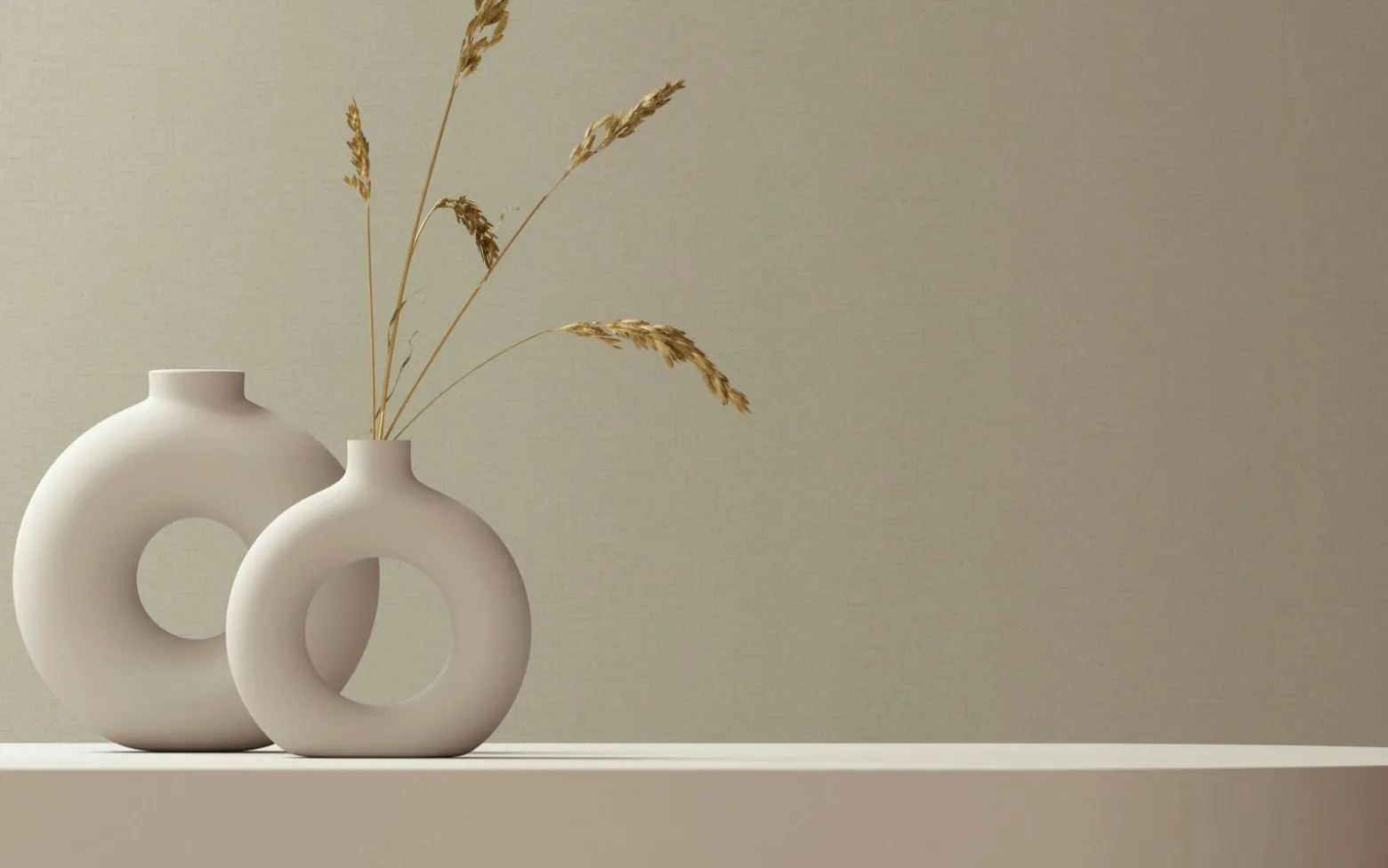 Vliestapete Uni Textiloptik Meliert Beige Grau 82432
