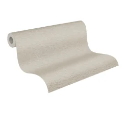 Vliestapete Uni Textil Struktur Grau Beige 39351-8