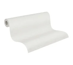 Vliestapete Uni Textil Struktur Weiß Grau 39351-5