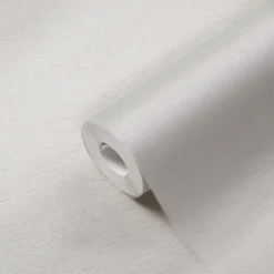Vliestapete Uni Textil Struktur Weiß Grau 39351-5