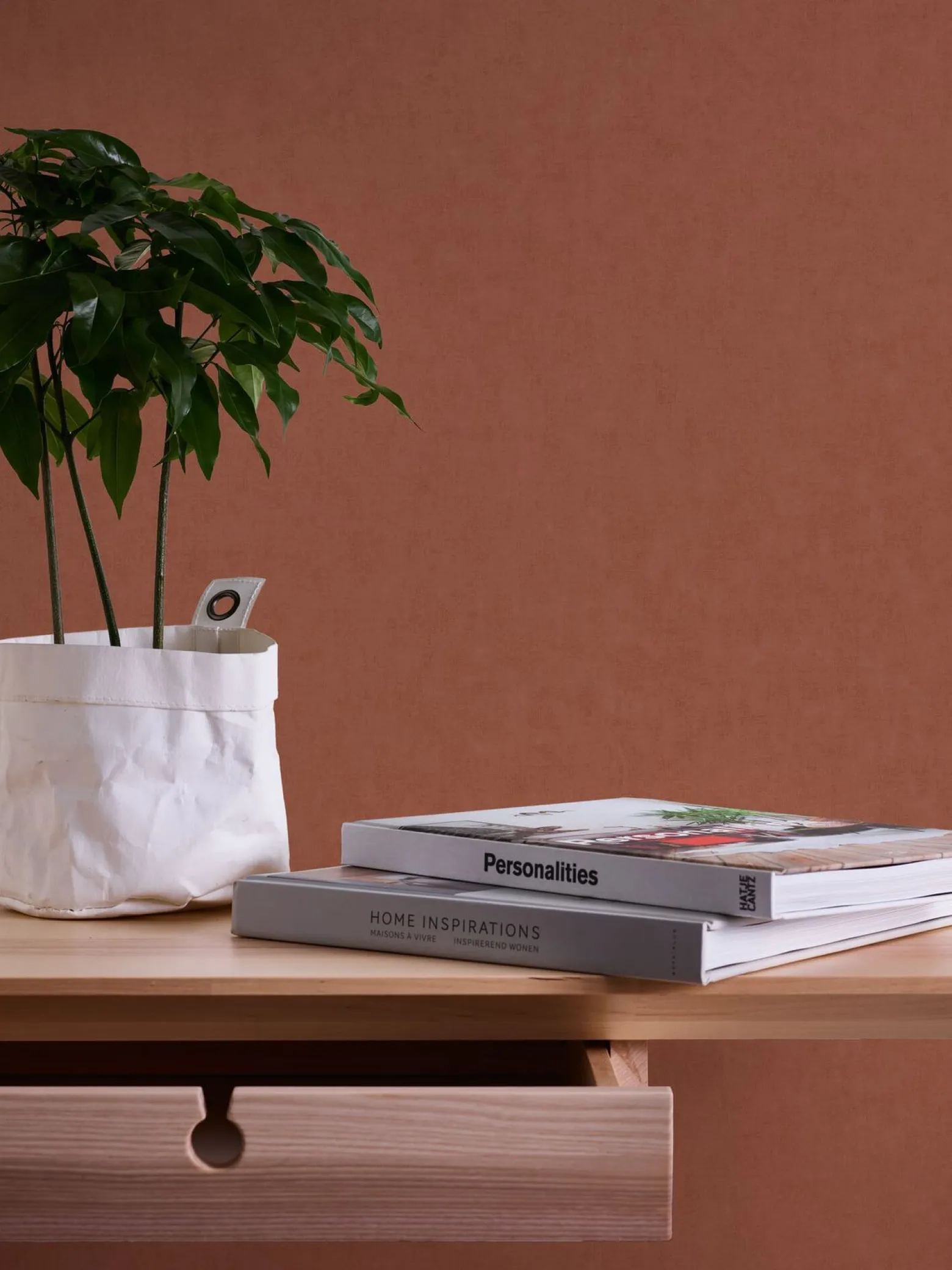 Vliestapete Uni Textil terrakotta-braun 37536-7