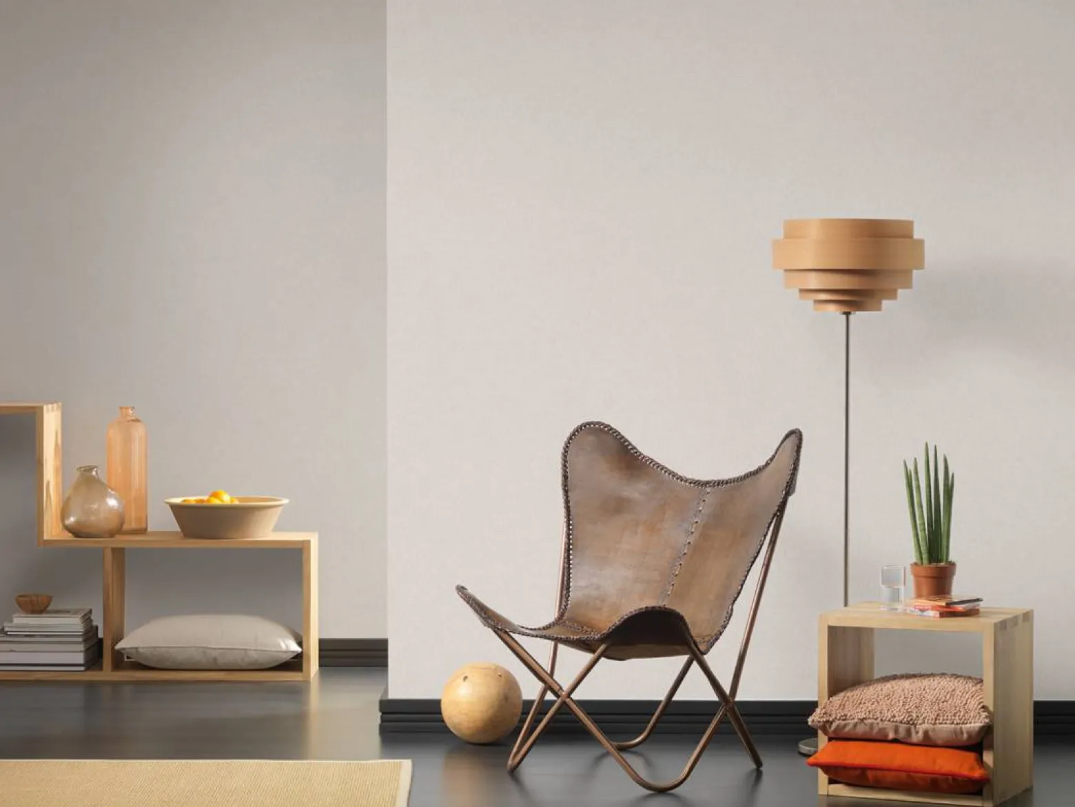 Vliestapete Uni Vintage-Design cremebeige 36720-6