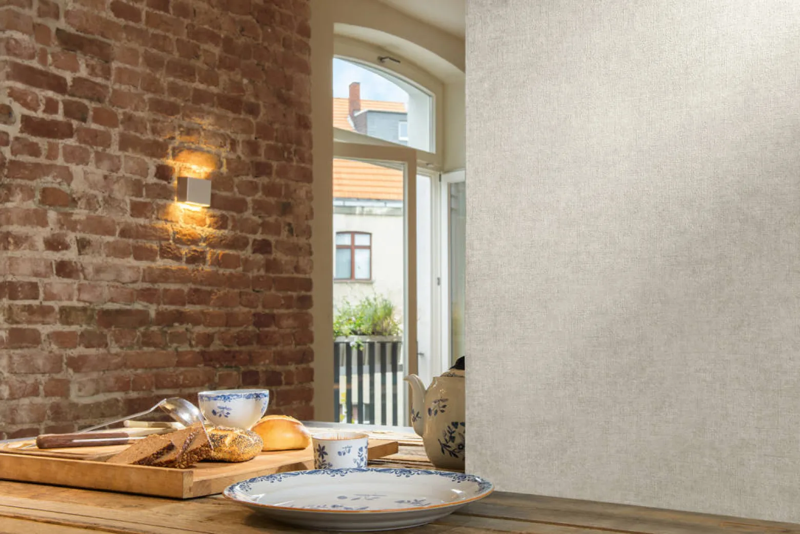 Vliestapete Uni Vintage-Design hellgrau beige 36720-4