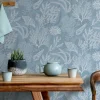 Vliestapete Unterwasser Floral Blau Weiß 81689