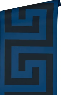 Vliestapete Versace Blau Schwarz Geometrisch 38609-3