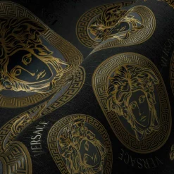 Vliestapete Versace Gold Schwarz Logo 38611-7