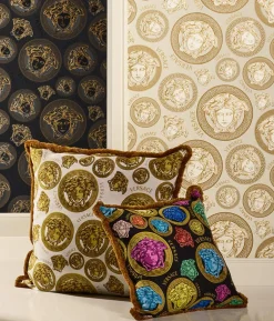 Vliestapete Versace Gold Weiß Logo 38611-5