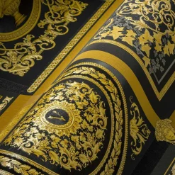 Vliestapete Versace Schwarz Gold Barock Muster 38704-3