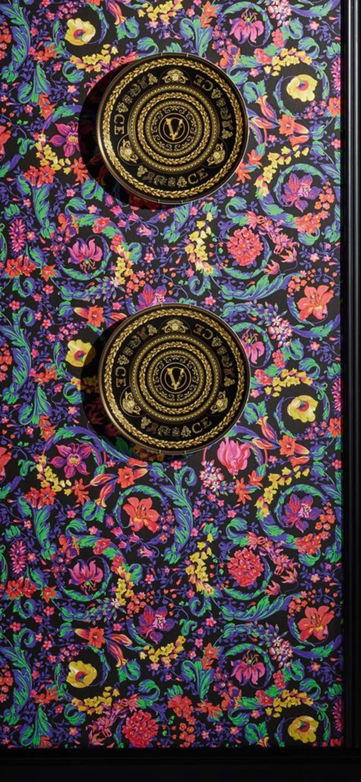 Vliestapete Versace Schwarz Bunt Floral 38706-1