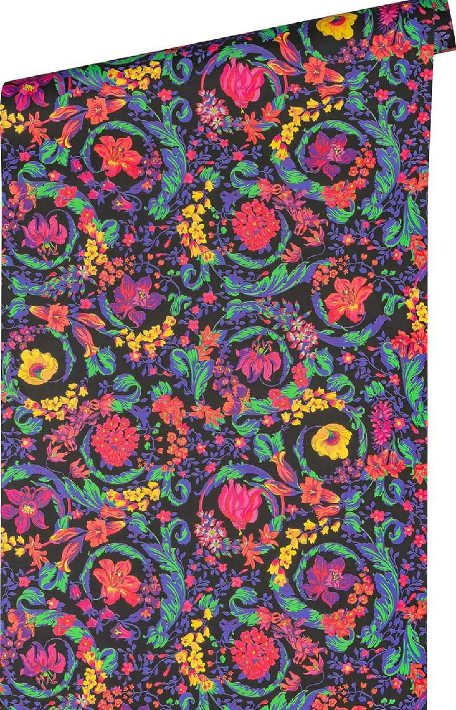 Vliestapete Versace Schwarz Bunt Floral 38706-1