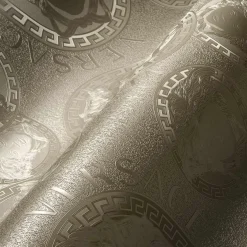 Vliestapete Versace Silber Logo Medusa 38461-3