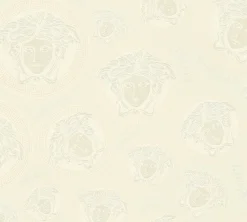 Vliestapete Versace Weiß Logo Medusa 38611-6