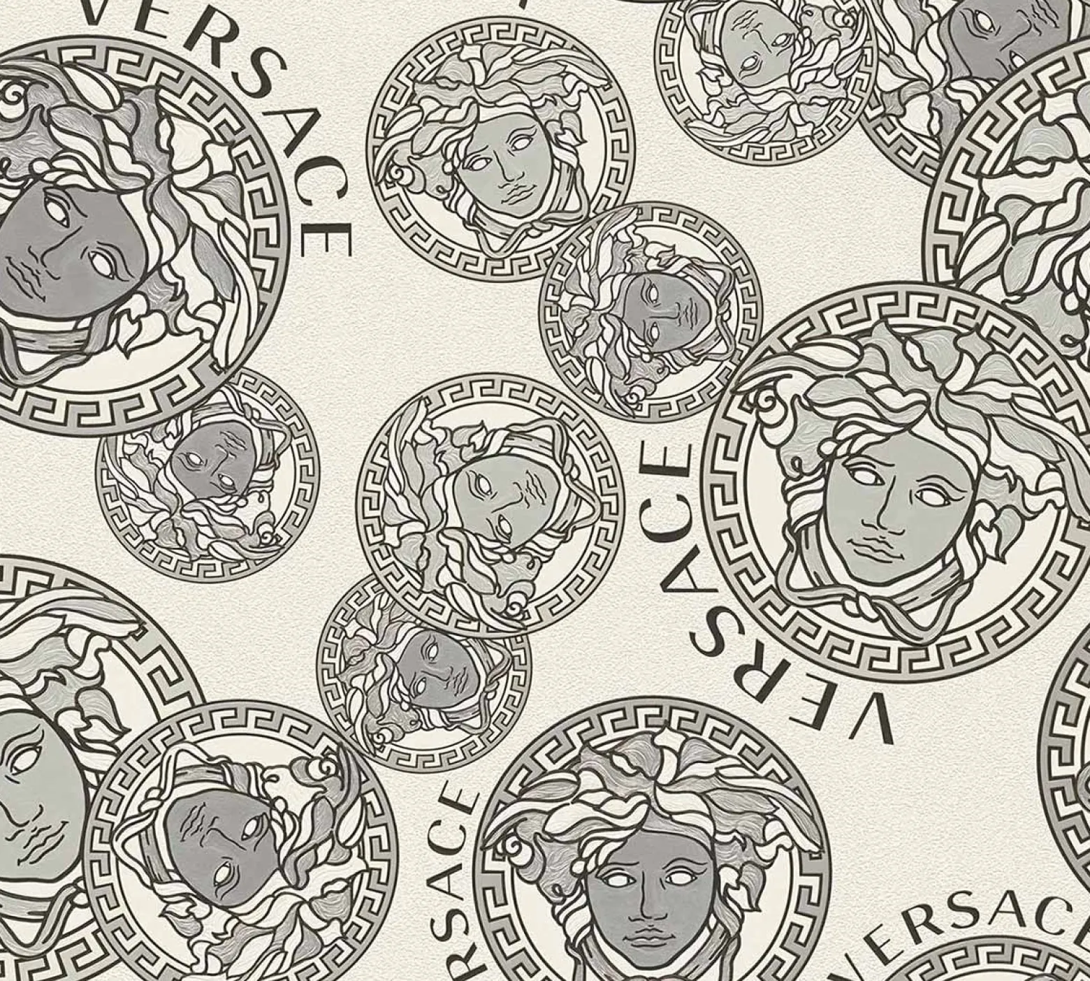 Vliestapete Versace Weiß Silber Logo 38610-2