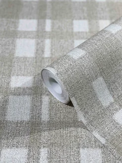 Vliestapete Vierecke Karo beige Marburg 32660