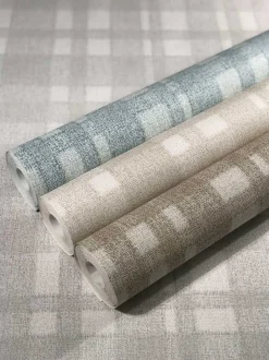 Vliestapete Vierecke Karo beige Marburg 32660