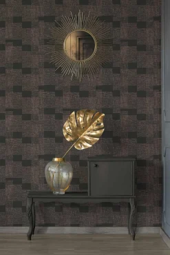 Vliestapete Vierecke Punkte schwarz bronze 38525-2
