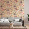 Vliestapete Vintage Blumen Aquarell Grau Rosa 39607-2