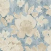 Vliestapete Vintage Blumen Aquarell Blau Beige 39607-1