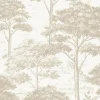 Vliestapete Wald Bäume Berge Creme Beige MN3003