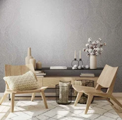 Vliestapete Weiß Silber Metallic Ornamente Marburg 32978
