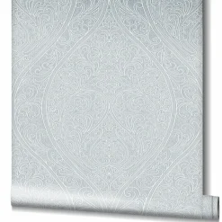 Vliestapete Weiß Silber Metallic Ornamente Marburg 32977