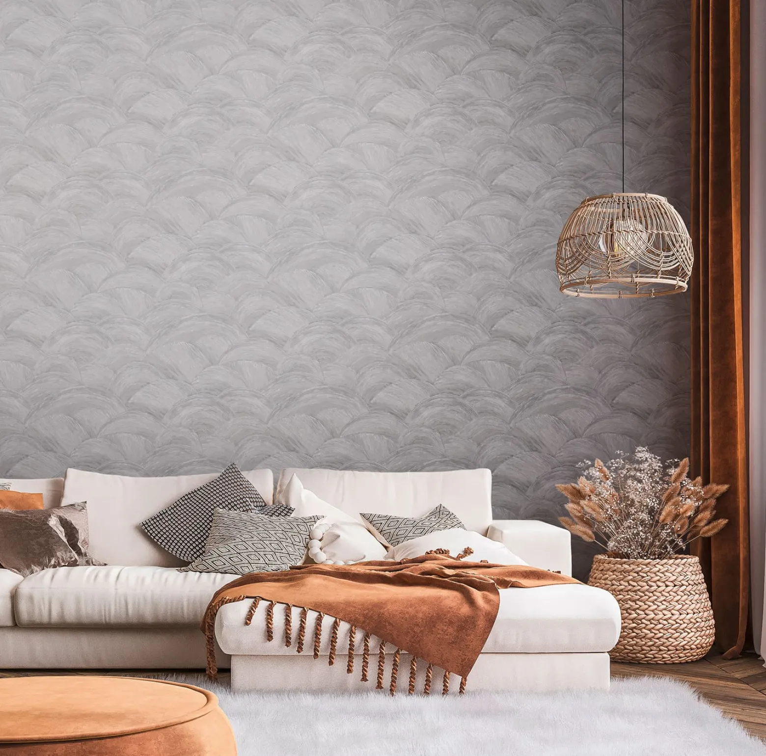 Vliestapete Wellen Abstrakt Metallic Grau Silber 39105-3