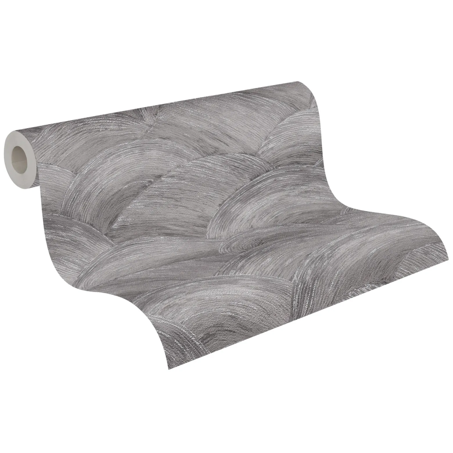 Vliestapete Wellen Abstrakt Metallic Grau Silber 39105-3