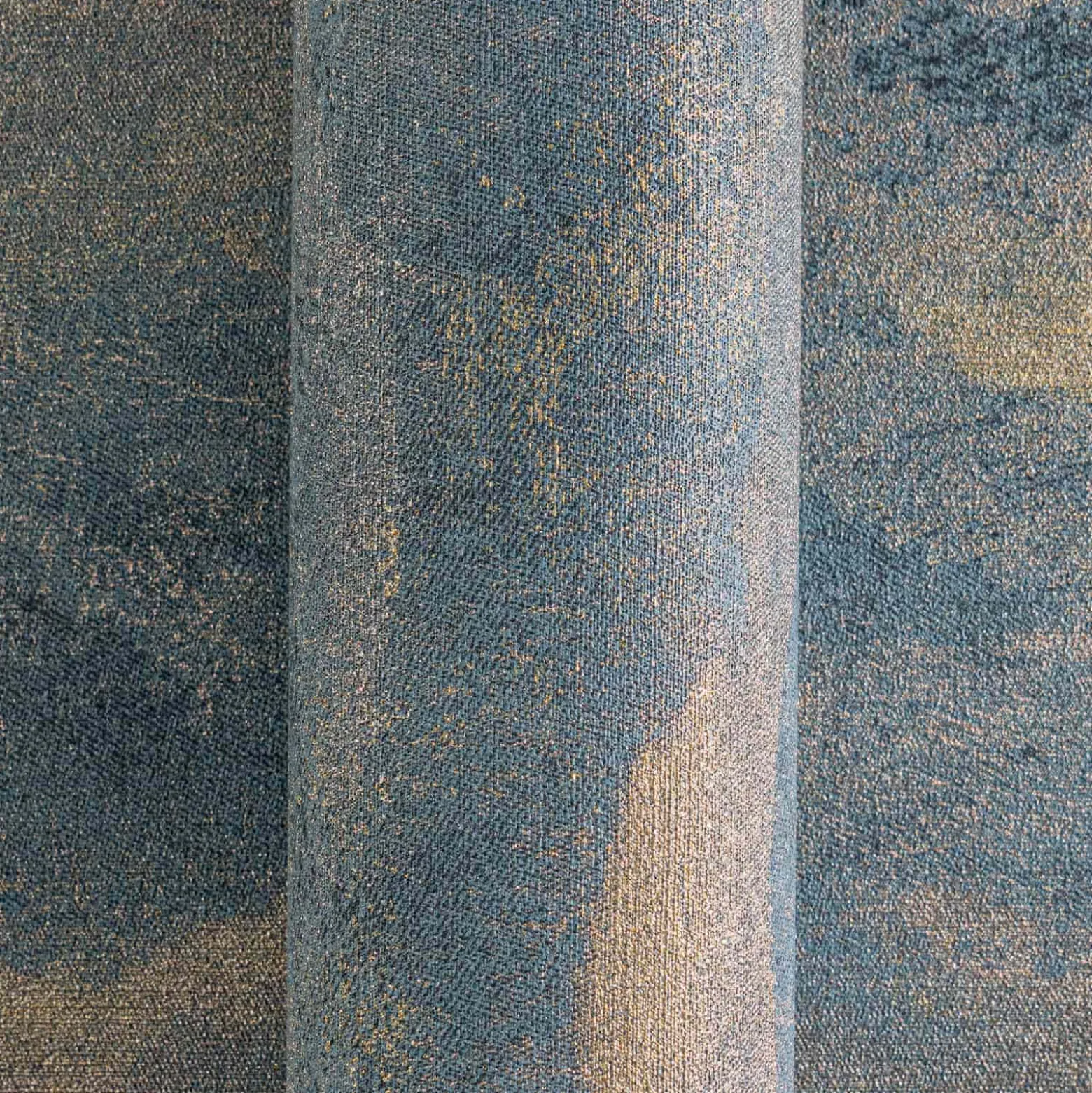 Vliestapete Wellen Abstrakt Blau Gold Metallic 78656-1