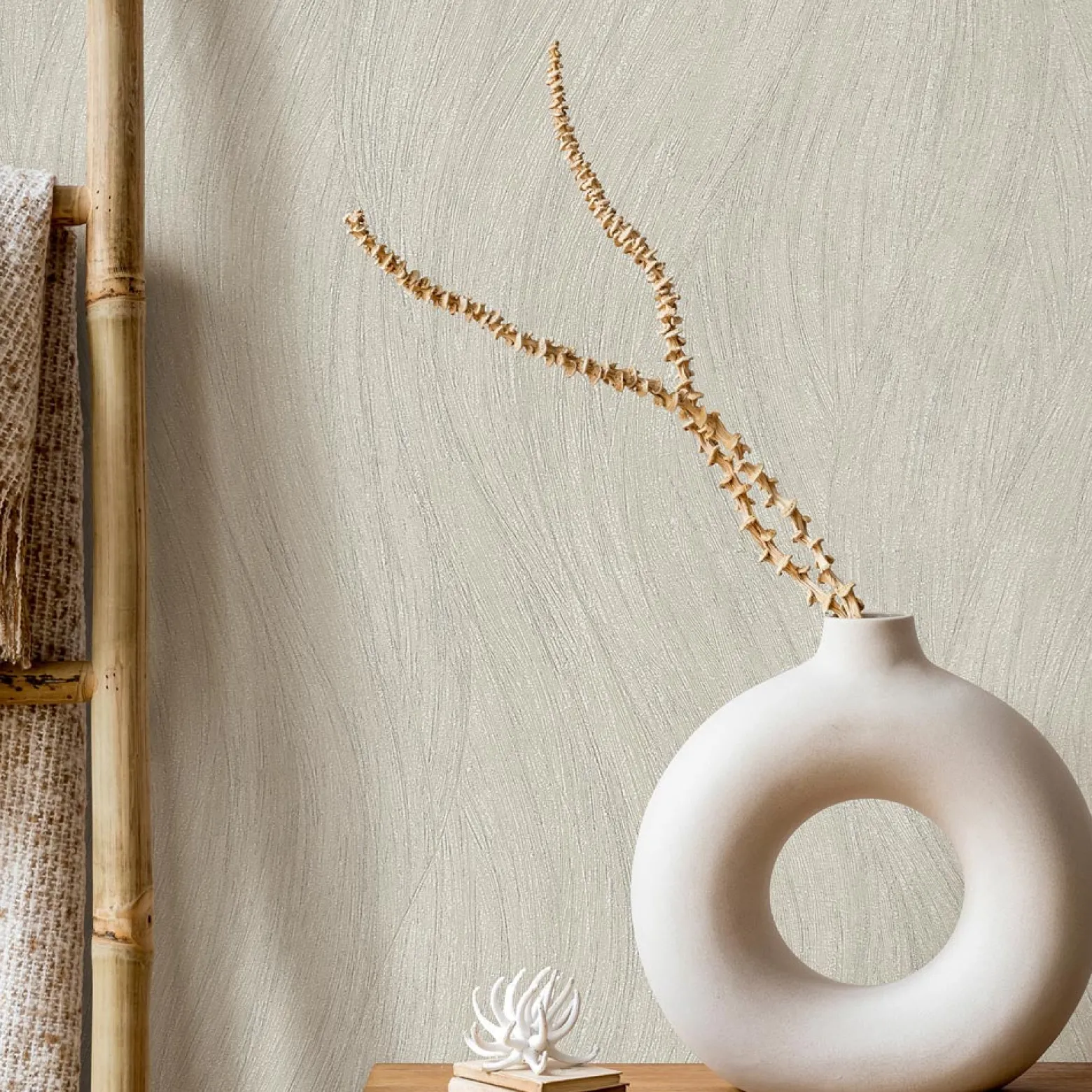 Vliestapete Wellen Beige Silber Metallic 10317-02