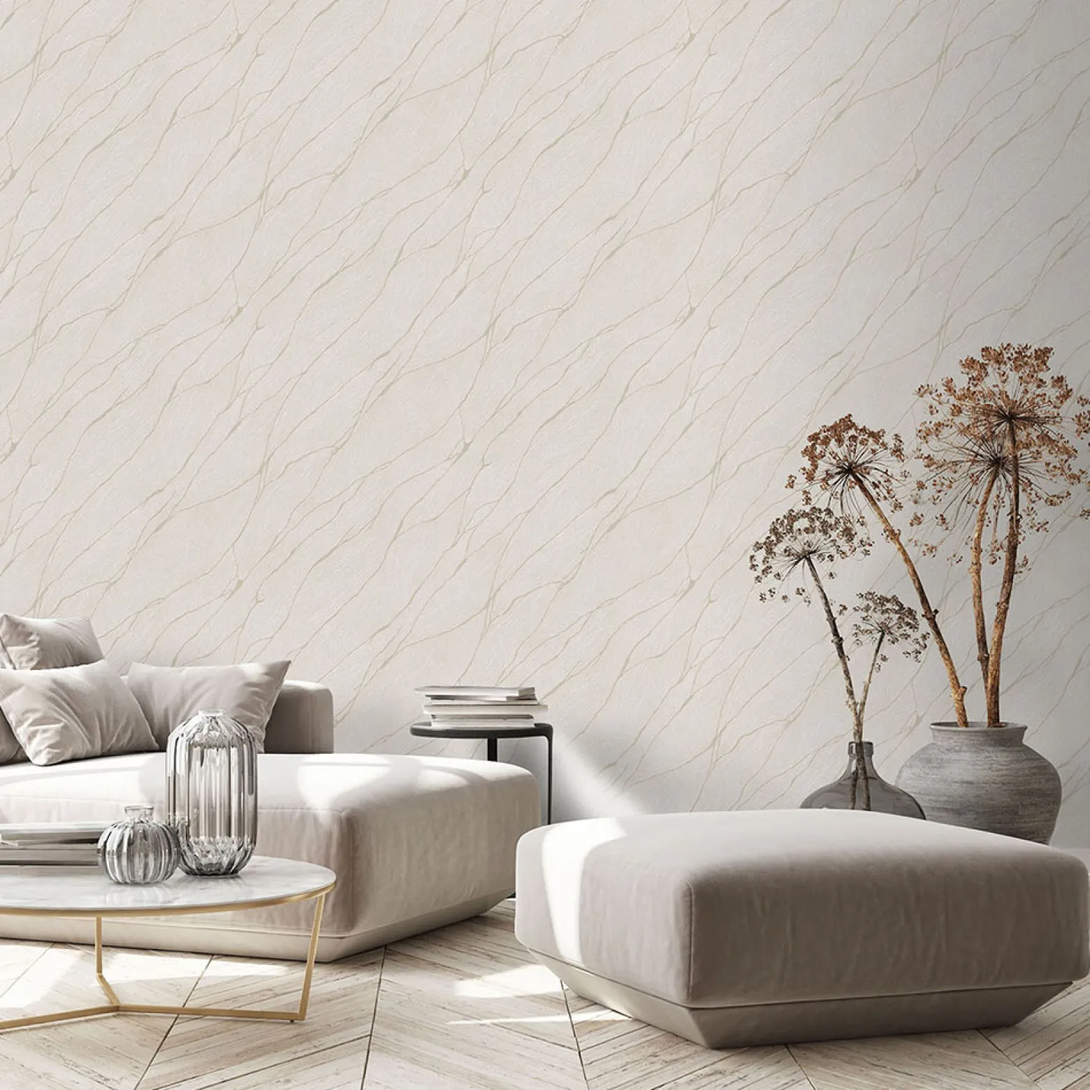 Vliestapete Wellen Maserung Grau Beige Metallic 10440-32