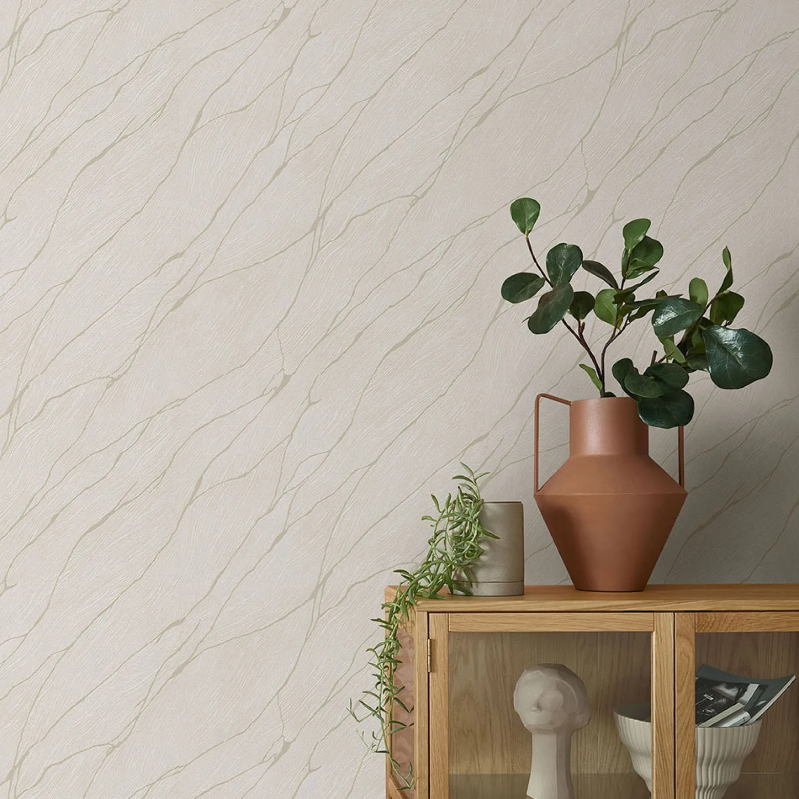 Vliestapete Wellen Maserung Grau Beige Metallic 10440-32